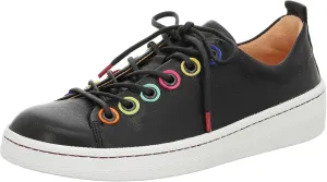 Think! Women's Kumi Chrome-Free Tanned Sustainable Interchangeable Footbed Trainers, Black Estate 0000, 9 Women