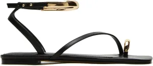 Toe Ring Flats Sandals for Women Square Toe Strappy Flat Sandals Casual Summer Shoes