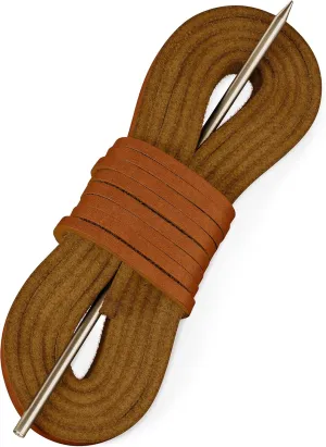 TOFL Leather Boat Shoe Lacing Kit | 45 inches | 1 Needle And 2 Strips [1 Pair]