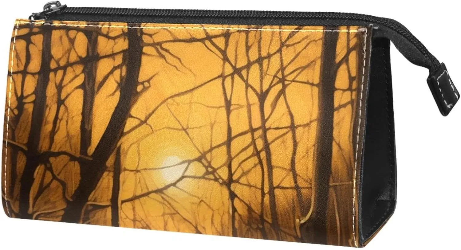 Travel Makeup Bag,Travel Toiletry Bag for Women,Winter Forest Tree Path,Cosmetic Travel Bag