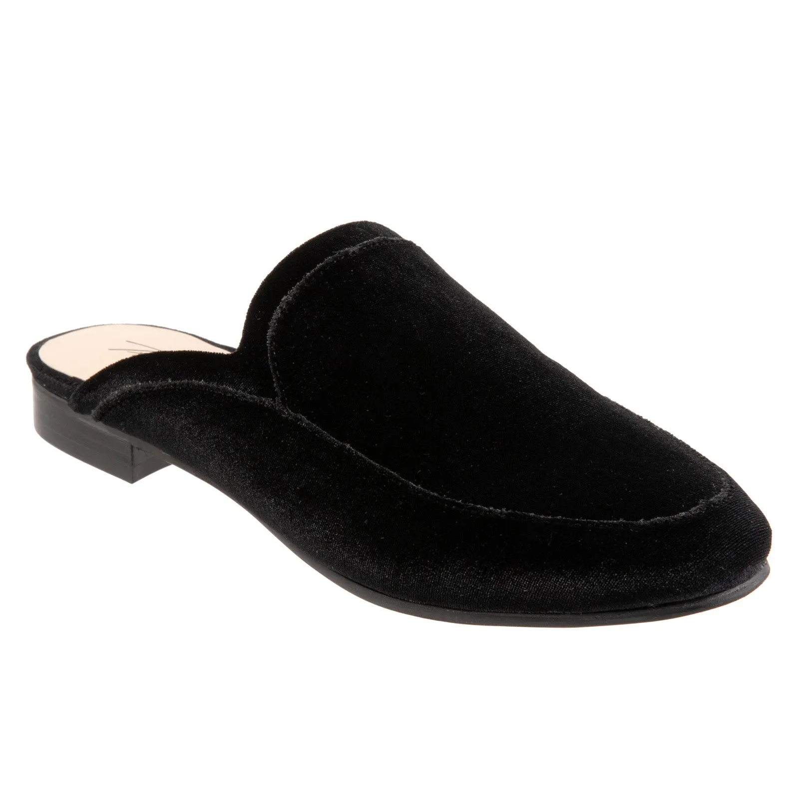 Trotters Ginette T2159-048 Womens Black Narrow Suede Mule Sandals Shoes