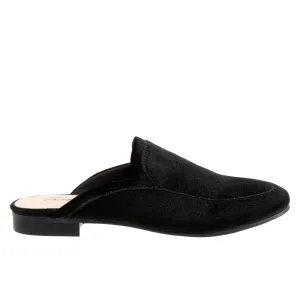 Trotters Ginette T2159-048 Womens Black Narrow Suede Mule Sandals Shoes