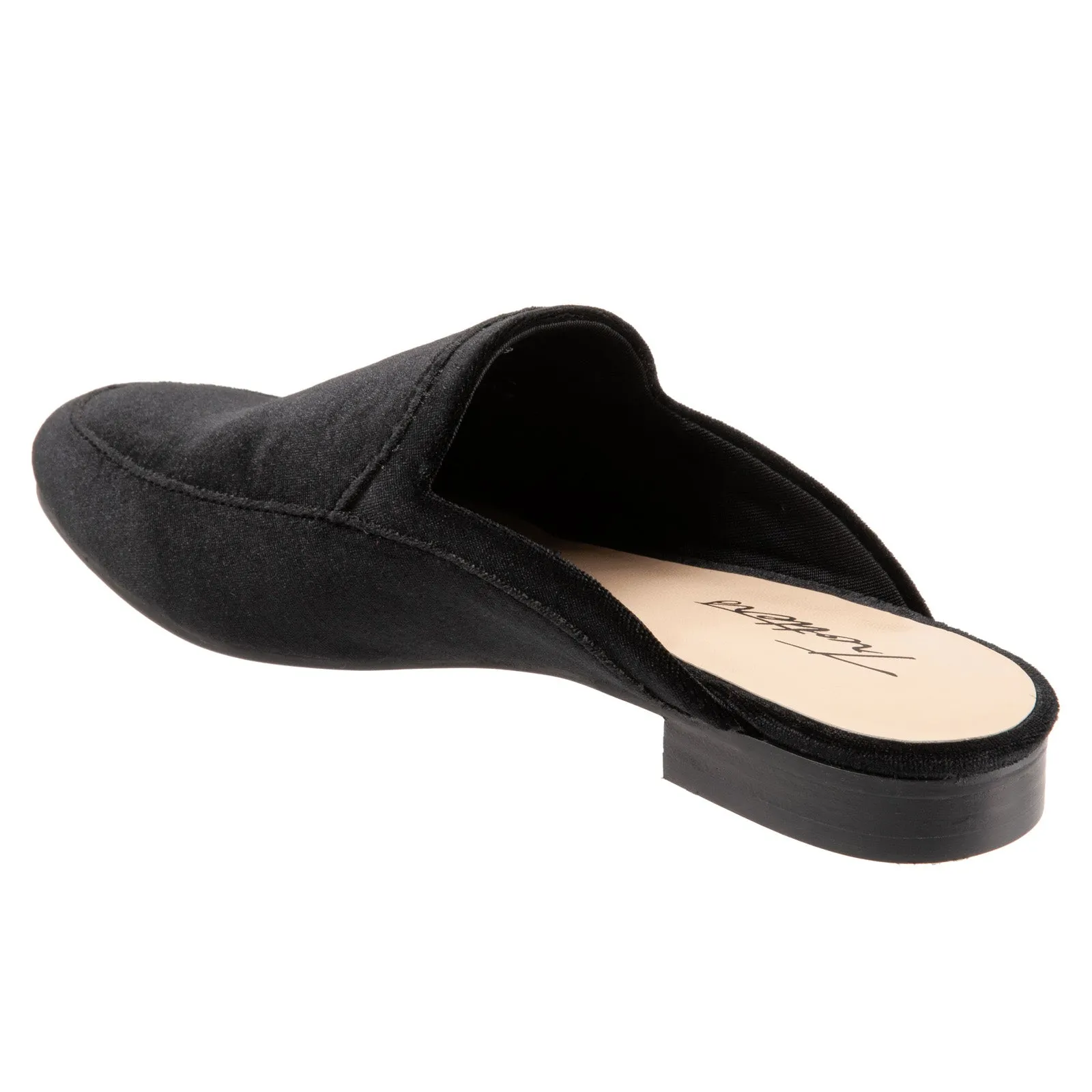 Trotters Ginette T2159-048 Womens Black Narrow Suede Mule Sandals Shoes