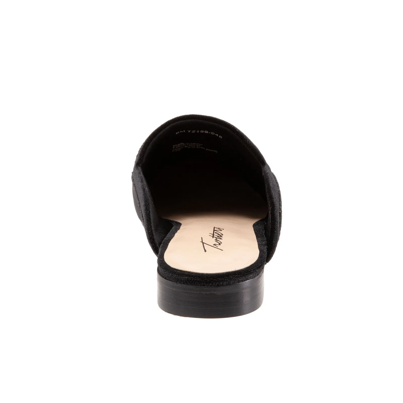 Trotters Ginette T2159-048 Womens Black Narrow Suede Mule Sandals Shoes