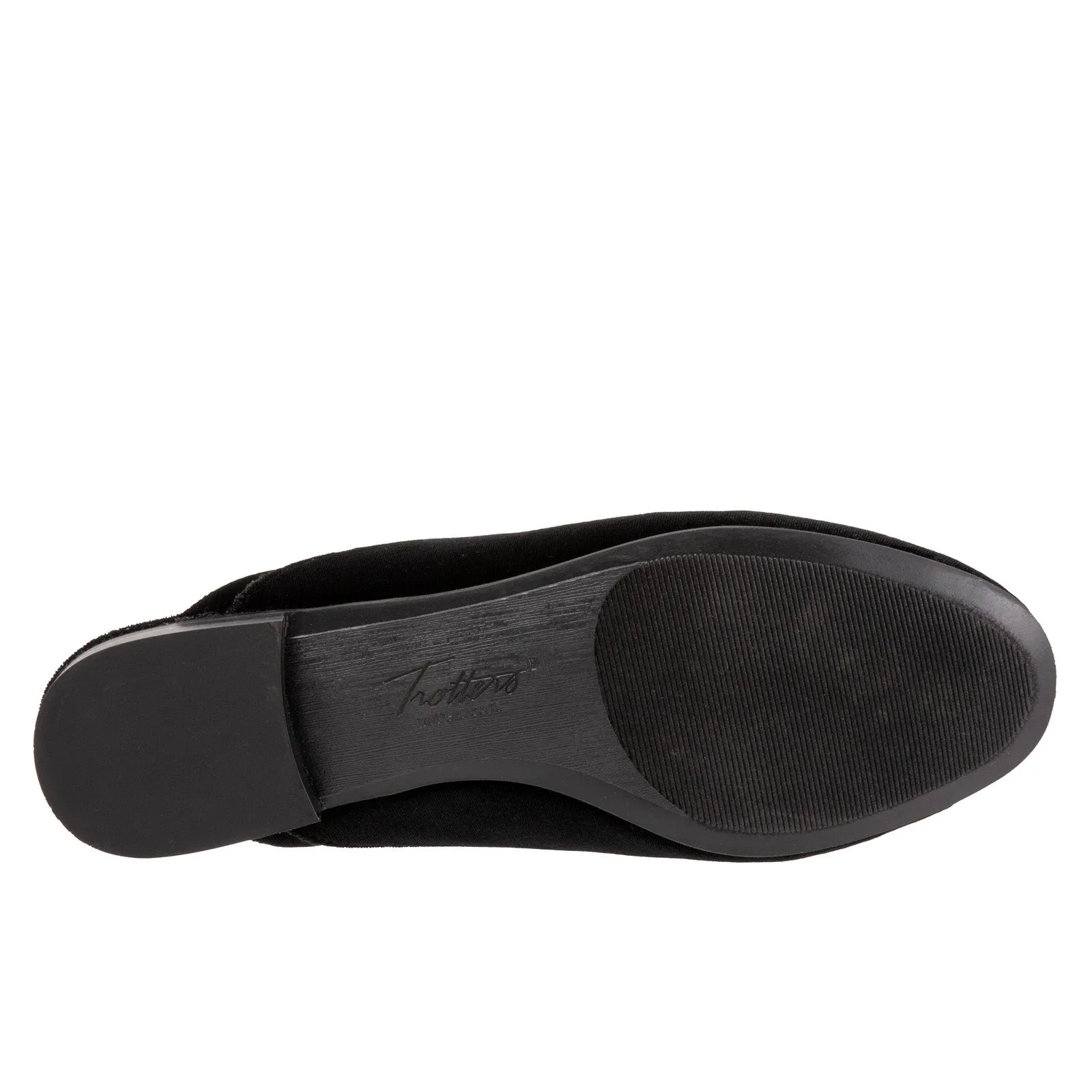 Trotters Ginette T2159-048 Womens Black Narrow Suede Mule Sandals Shoes