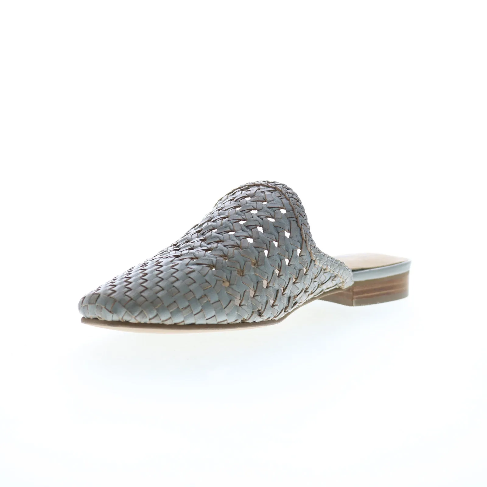 Trotters Leona T2127-050 Womens Gray Wide Leather Mule Sandals Shoes