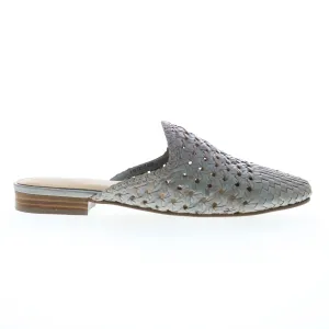 Trotters Leona T2127-050 Womens Gray Wide Leather Mule Sandals Shoes