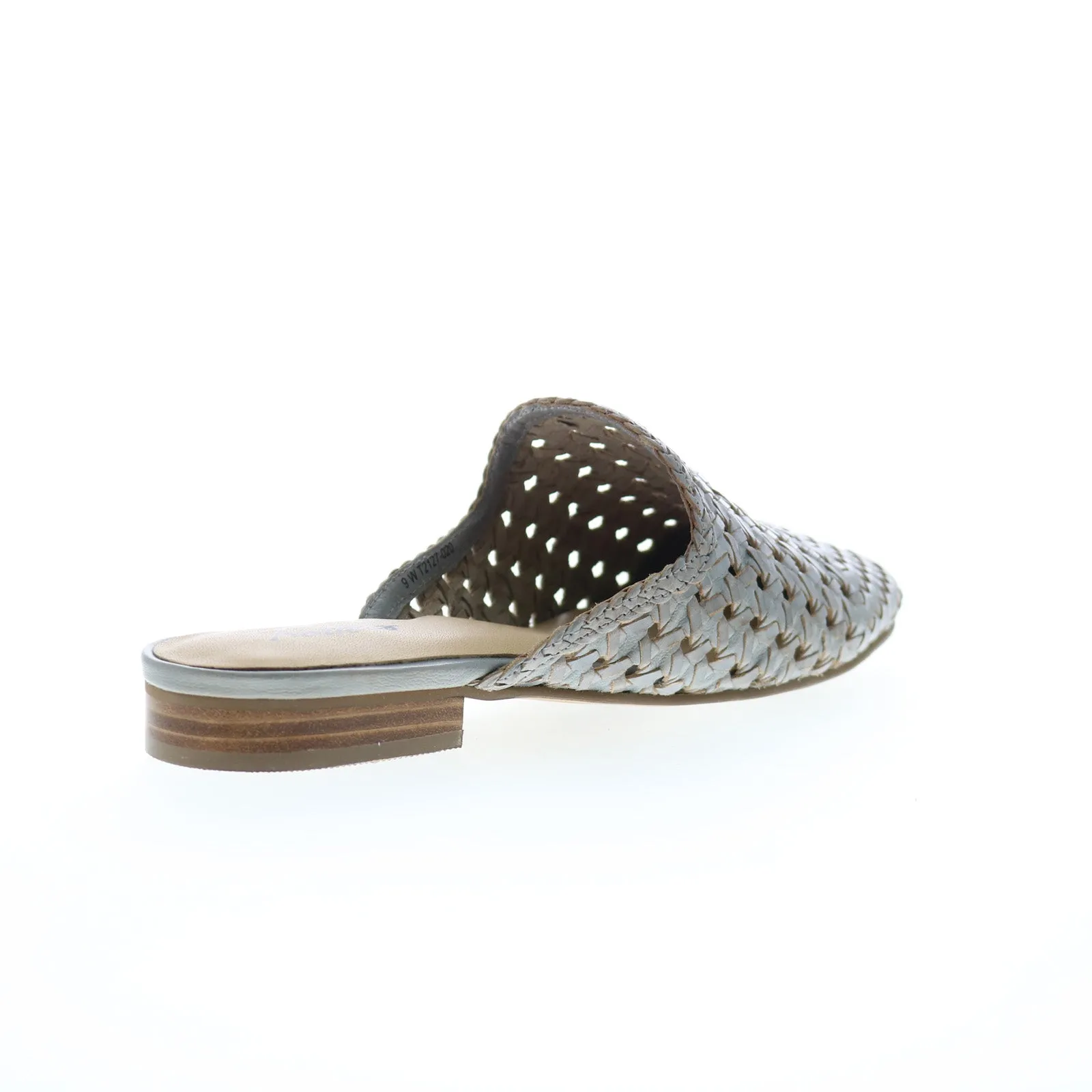 Trotters Leona T2127-050 Womens Gray Wide Leather Mule Sandals Shoes