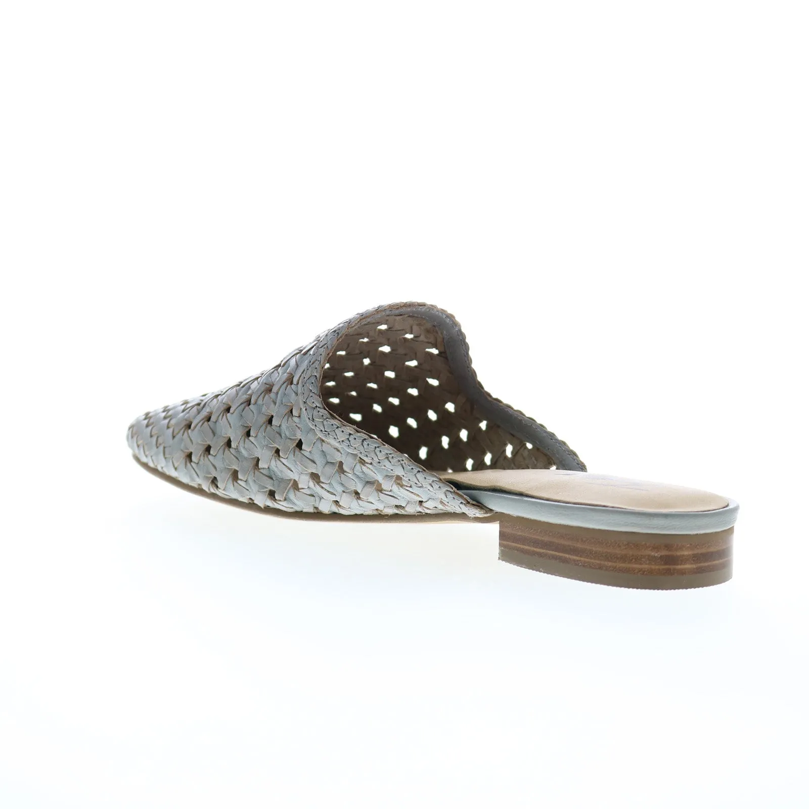 Trotters Leona T2127-050 Womens Gray Wide Leather Mule Sandals Shoes