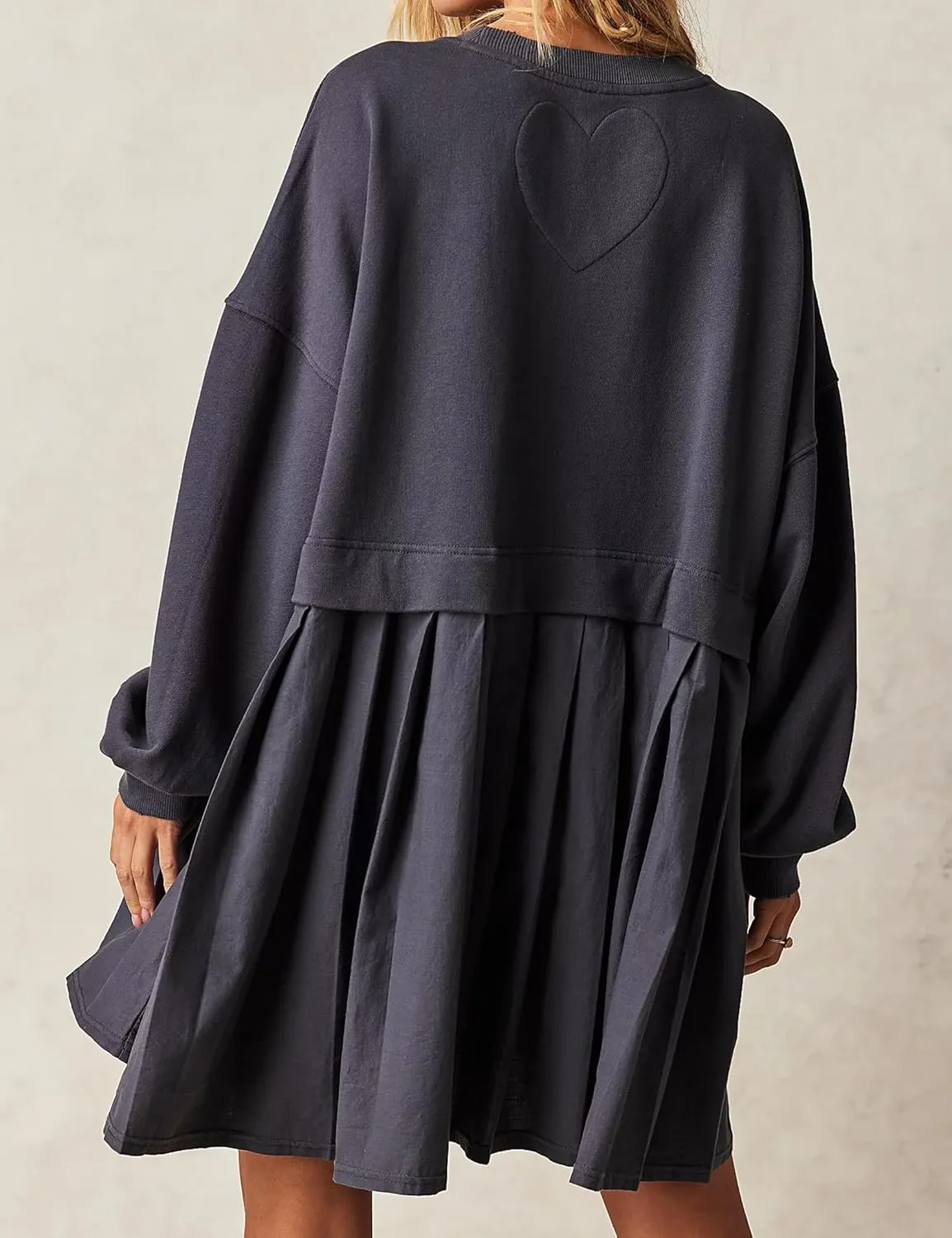Ugerlov Womens Oversized Sweatshirt Dress Long Sleeve Crewneck Pullover Tops Relaxed Fit Sweatshirts Mini Dress