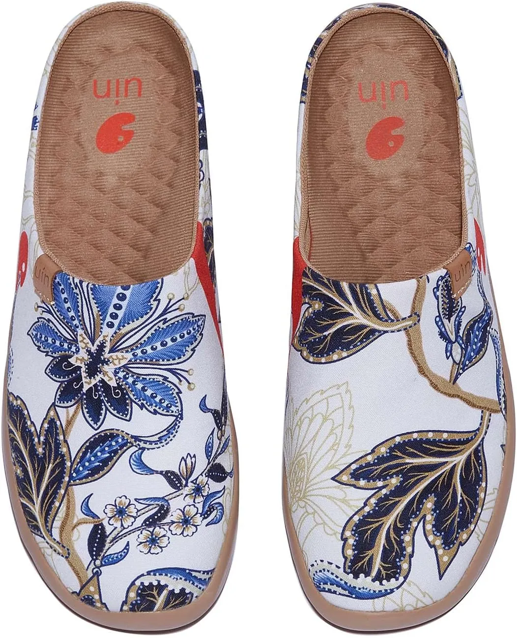 UIN Women's Slip On Mules Comfortable Flat Lightweight Wide Toe Clog Casual Art Painted Travel Shoes Malaga Series