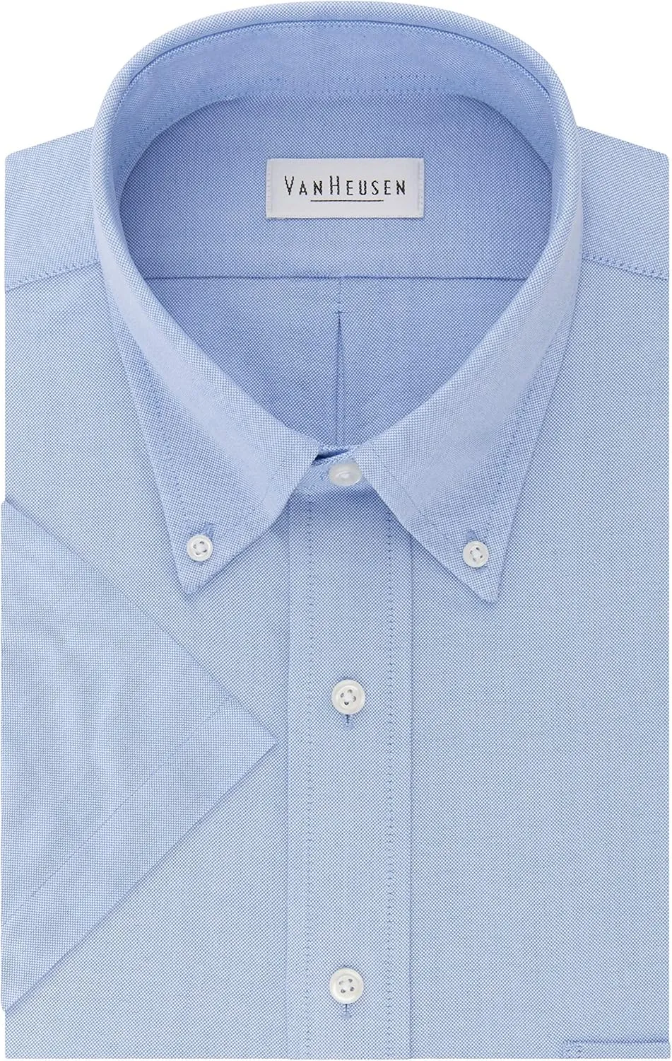 Van Heusen Men's Short Sleeve Regular Fit Oxford Solid Dress Shirt - Amazon Exclusive