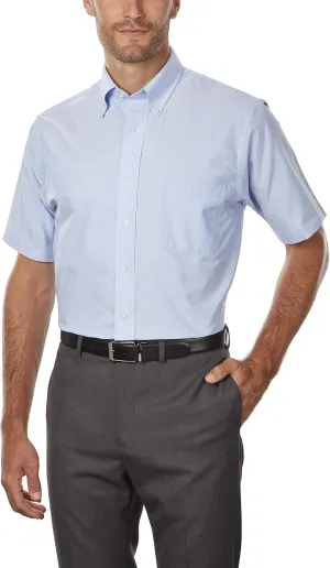 Van Heusen Men's Short Sleeve Regular Fit Oxford Solid Dress Shirt - Amazon Exclusive