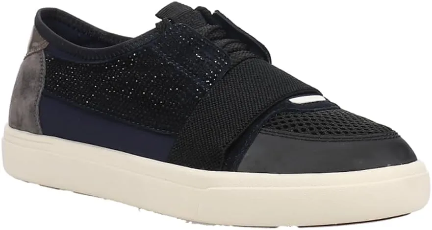 VANELi Womens Onella Perforated Rhinestone Lace Up Sneakers Shoes Casual - Blue, Grey