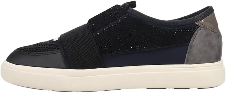 VANELi Womens Onella Perforated Rhinestone Lace Up Sneakers Shoes Casual - Blue, Grey
