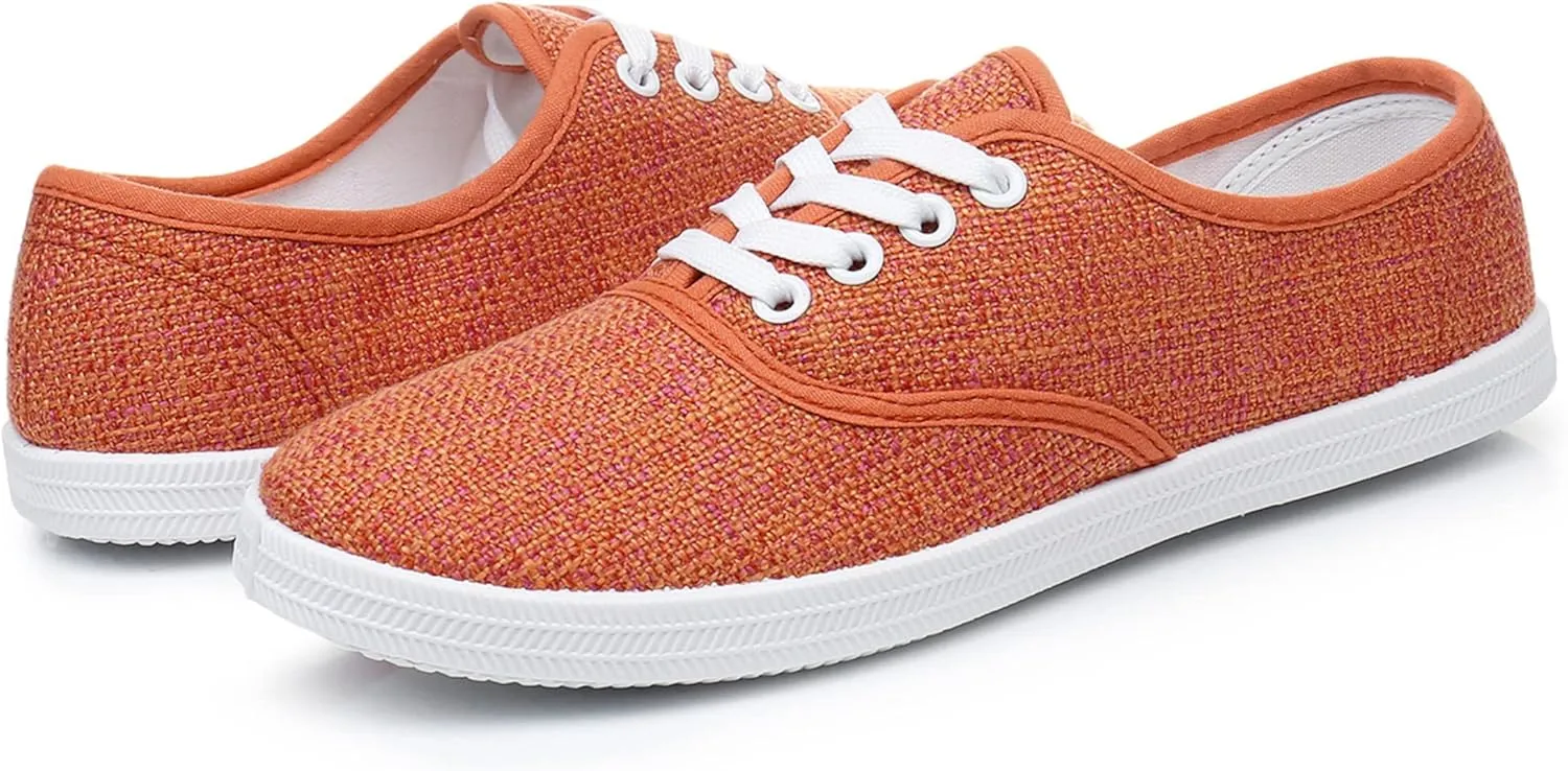 VenusCelia Women's Rainbow Lace Up Sneaker Shoes