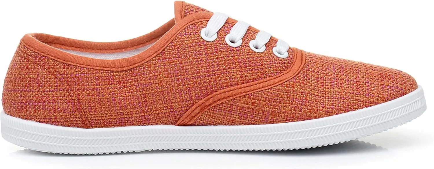 VenusCelia Women's Rainbow Lace Up Sneaker Shoes