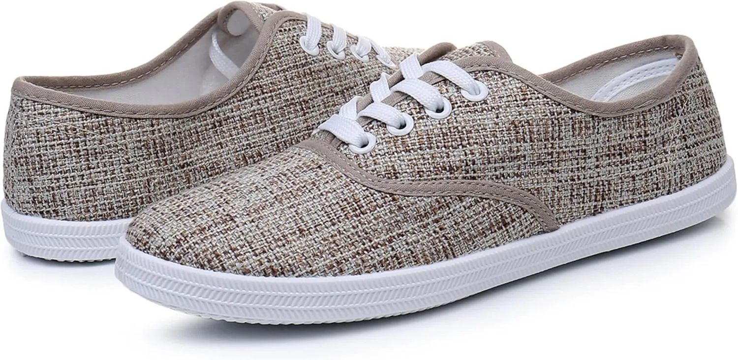VenusCelia Women's Rainbow Lace Up Sneaker Shoes