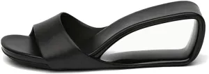 Vertundy Womens Slip On Wedge Heels Round Toe Backless Low Heel Mule Sandals