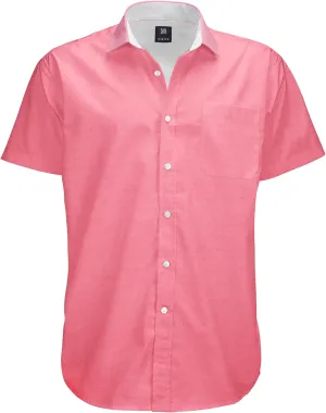 Visive Mens Shirts Multi Packs Short Sleeve Button Down Dress Shirts Solid Color Big and Tall