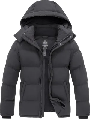wantdo Men's Warm Winter Coat Waterproof Puffer Jacket Windproof Thicken Outwear