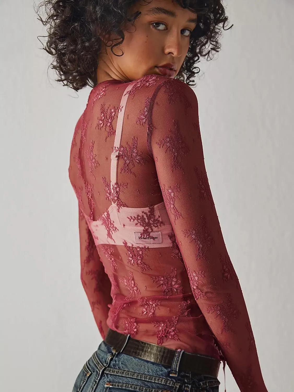 Women Lace Bolero Shrug See Through Floral Cardigan Sheer Mesh Cropped Y2K Going Out Tops
