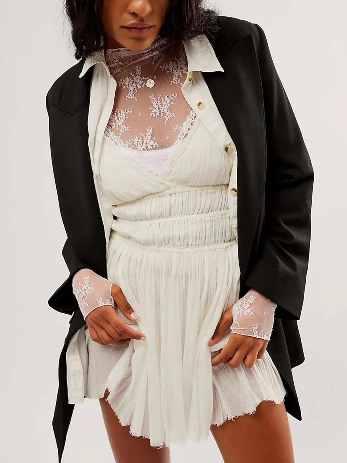 Women Lace Bolero Shrug See Through Floral Cardigan Sheer Mesh Cropped Y2K Going Out Tops