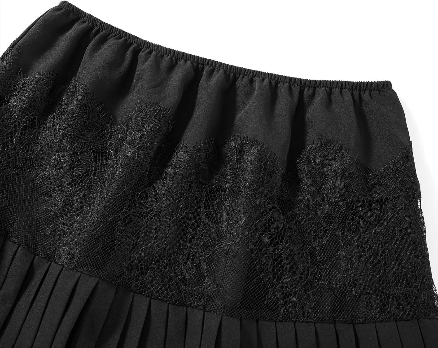 Women Y2k Lace Half Slip Skirt Flowy Ruffle Pleated Mini Skirts Fairy Mesh Floral Mid Rise Layered Short Skirts Underskirt
