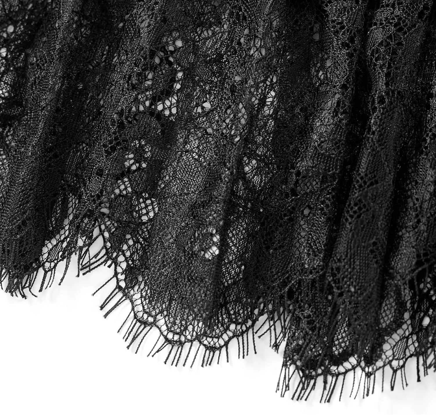 Women Y2k Lace Half Slip Skirt Flowy Ruffle Pleated Mini Skirts Fairy Mesh Floral Mid Rise Layered Short Skirts Underskirt