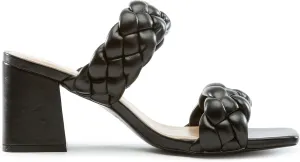 Womens Braided Heeled Sandals Mostly-S by Soda Black 8