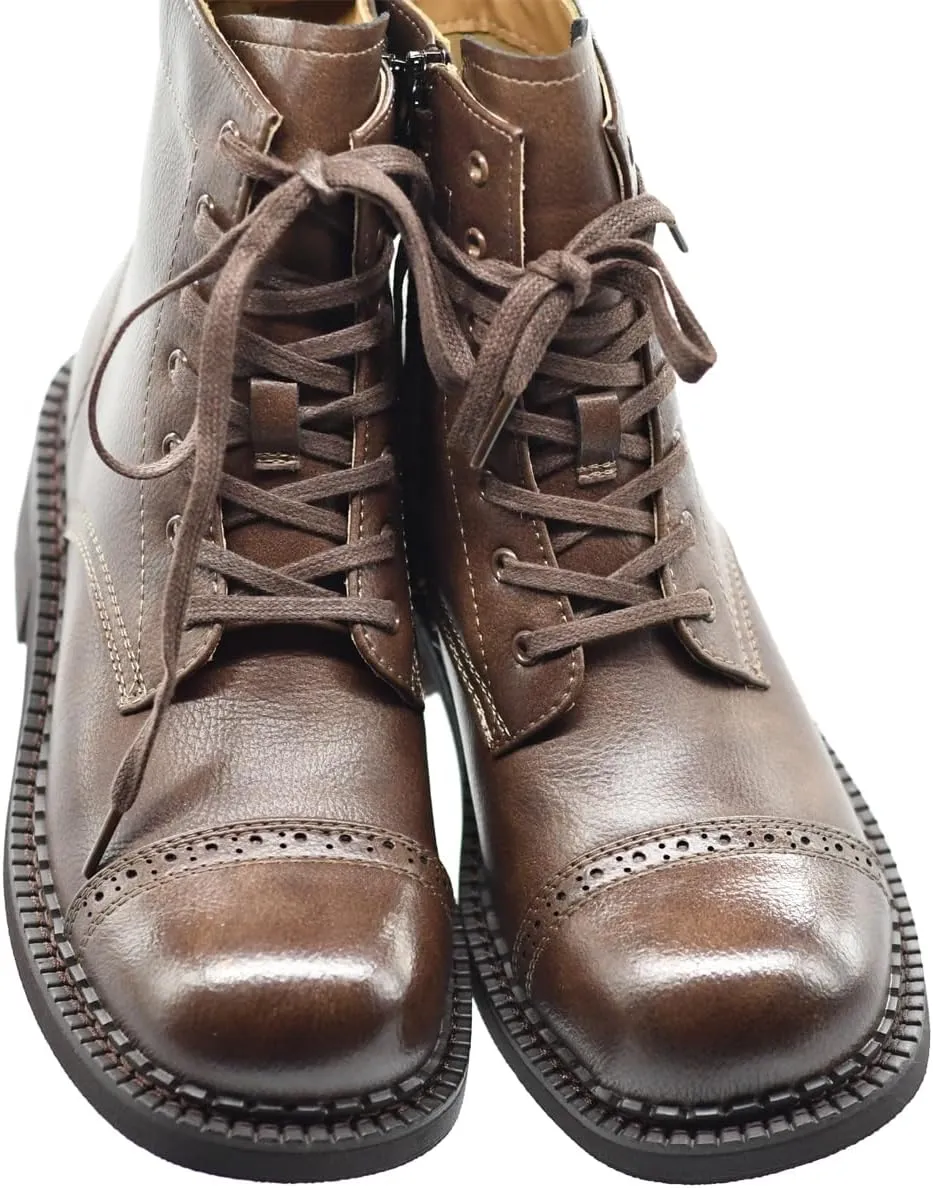 Women's Brogue Genuine Leather Oxford Boots Classic Handcrafted Fashion Ankle Booties