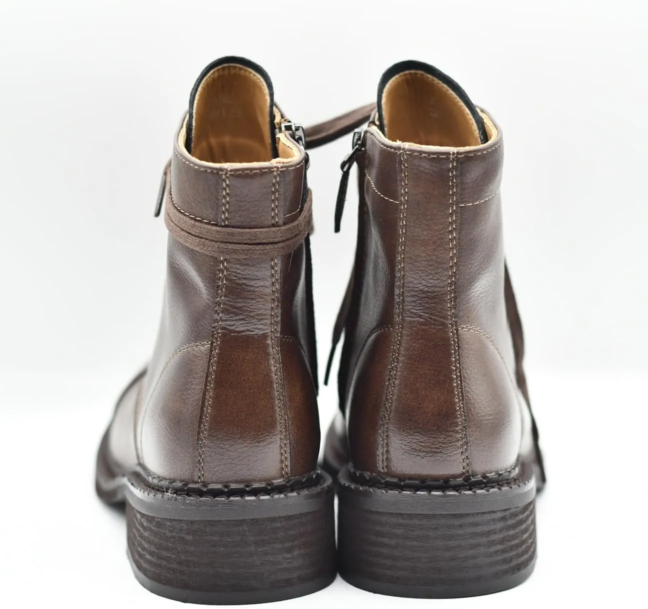 Women's Brogue Genuine Leather Oxford Boots Classic Handcrafted Fashion Ankle Booties