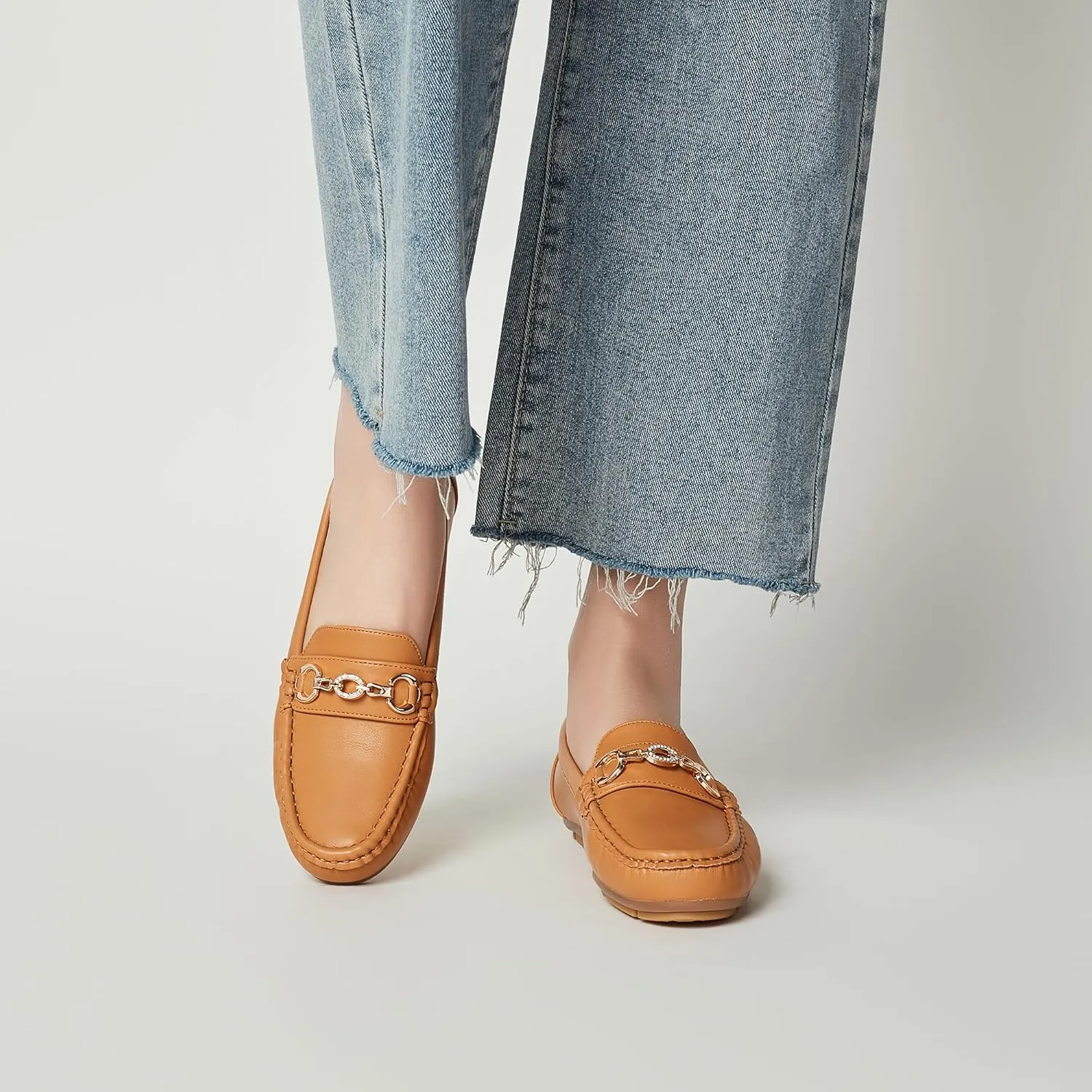 Women's Business Loafers Work Casual Flats Shoes Lightweight Penny PU Leather Slip On Walking Shoes