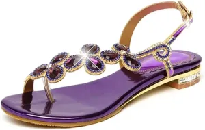 Women's Crystal Leaf Flip-Flops - Sexy Summer Casual Flat
