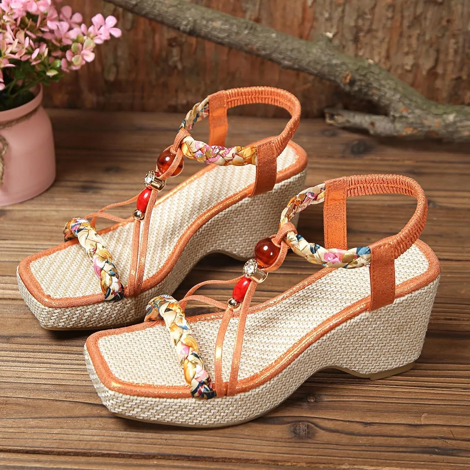 Women's Fish Mouth Platform Wedge Slides Sandals Backless Comfortable Slip On Summer Sandals Fashion L𝐨w Heel Beach Slippers