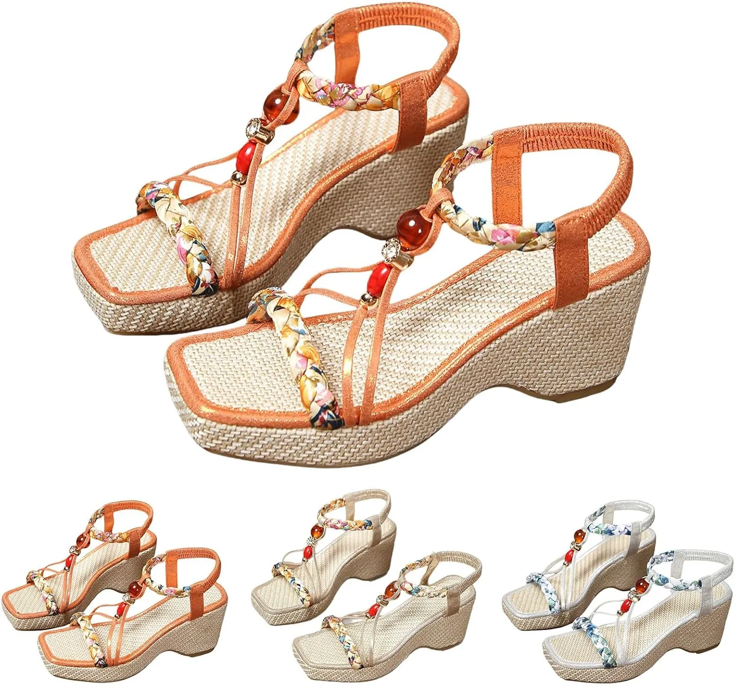 Women's Fish Mouth Platform Wedge Slides Sandals Backless Comfortable Slip On Summer Sandals Fashion L𝐨w Heel Beach Slippers