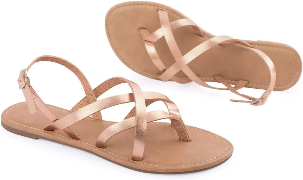 Women's Gladiator Flat Sandals Fisherman Strappy Sandals Ankle Strap Sandals