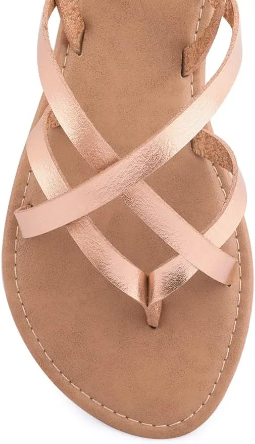 Women's Gladiator Flat Sandals Fisherman Strappy Sandals Ankle Strap Sandals