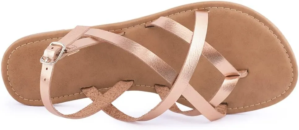Women's Gladiator Flat Sandals Fisherman Strappy Sandals Ankle Strap Sandals