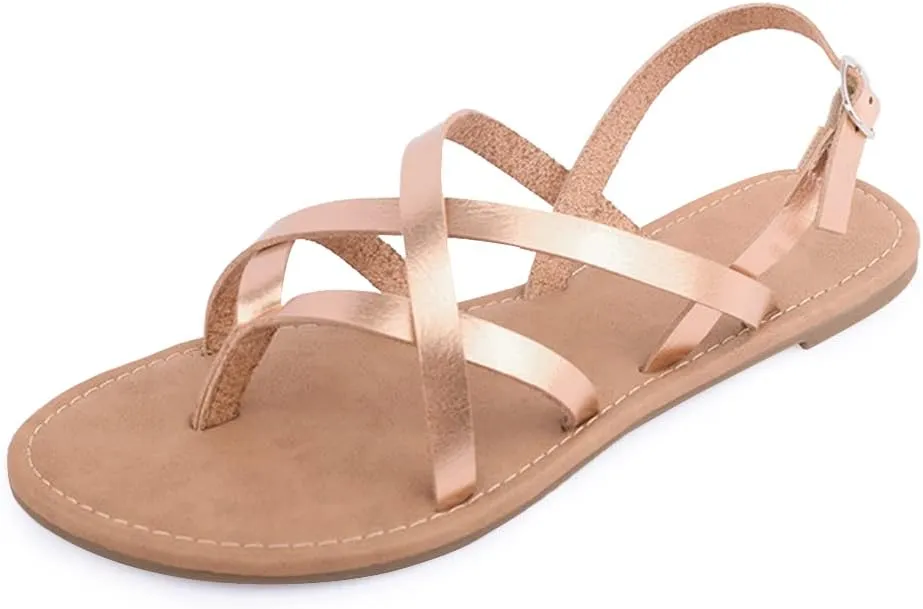 Women's Gladiator Flat Sandals Fisherman Strappy Sandals Ankle Strap Sandals