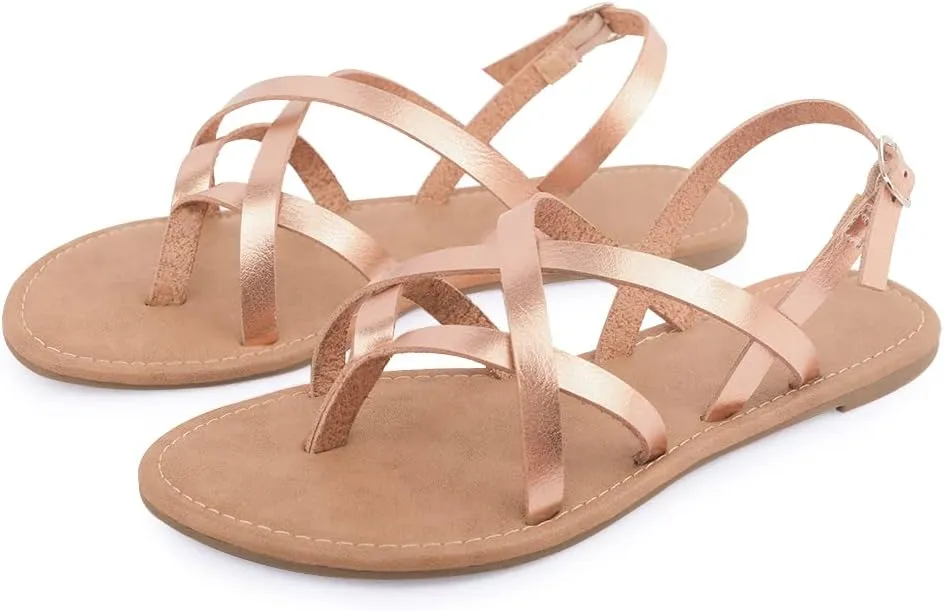 Women's Gladiator Flat Sandals Fisherman Strappy Sandals Ankle Strap Sandals