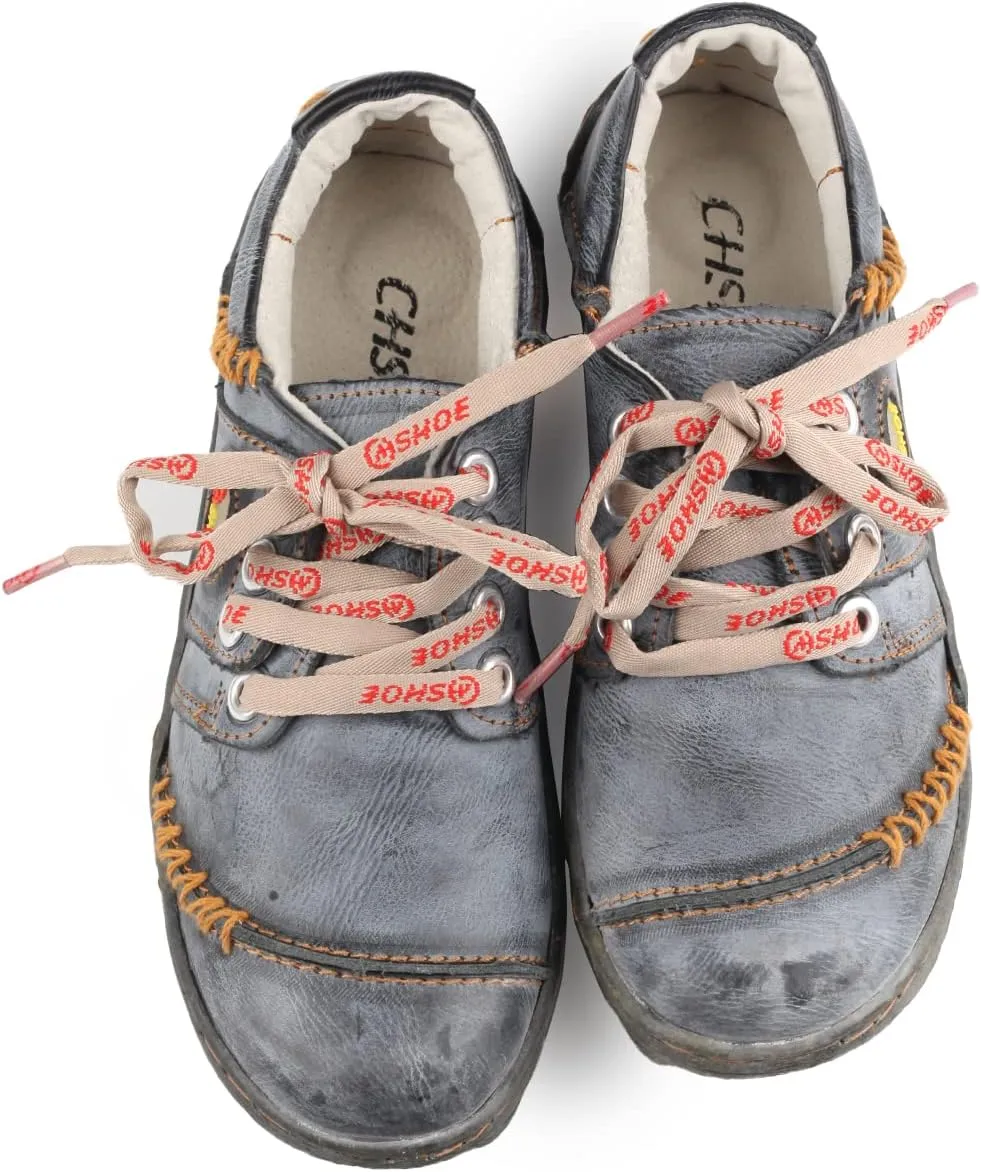 Women's Leather Hand Stitching Patchwork Shoes Lace-Up Casual Shoes