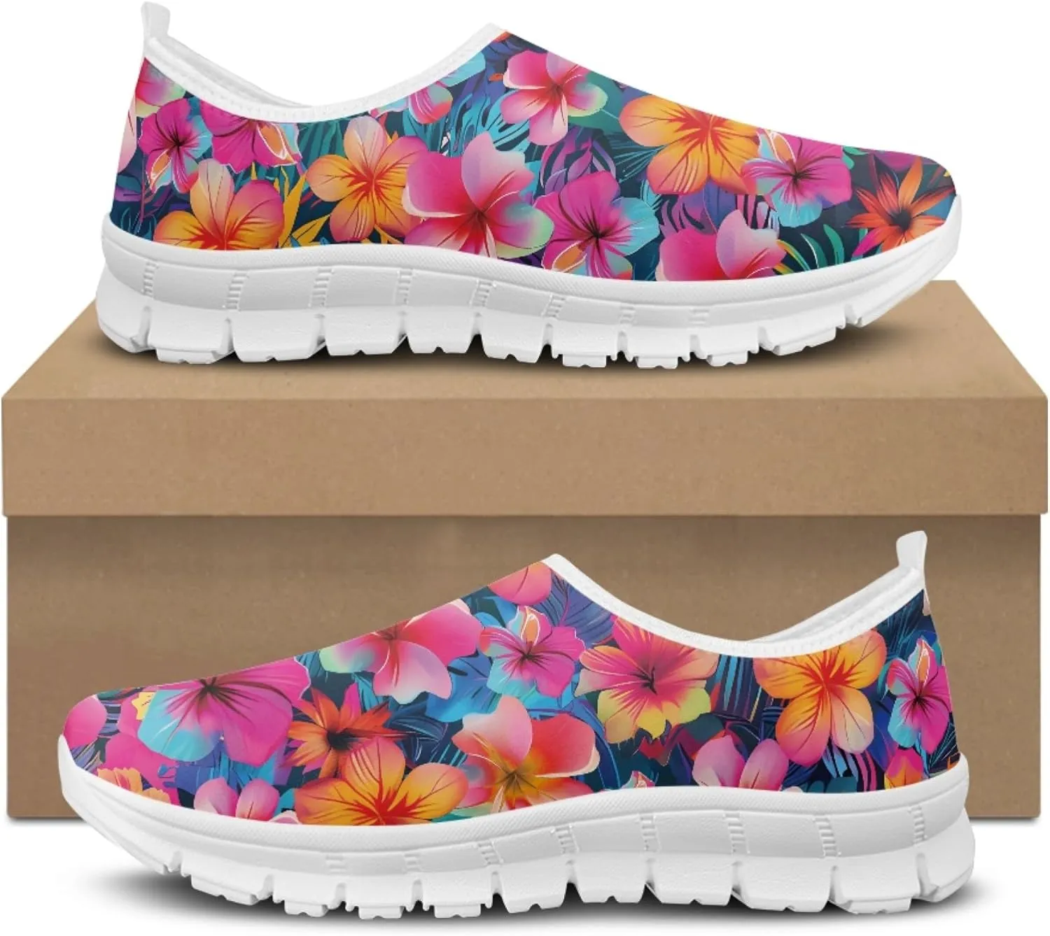 Women's Slip-On Walking Shoes Breathable Mesh Sneakers Casual Shoes