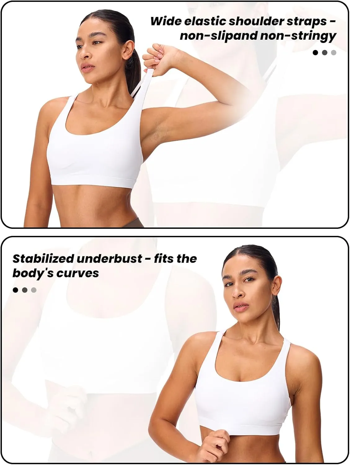 Women's Strappy Sports Bras Light Compression Crop Criss Cross Back Padded Workout Yoga Bra Supportive U Neckline