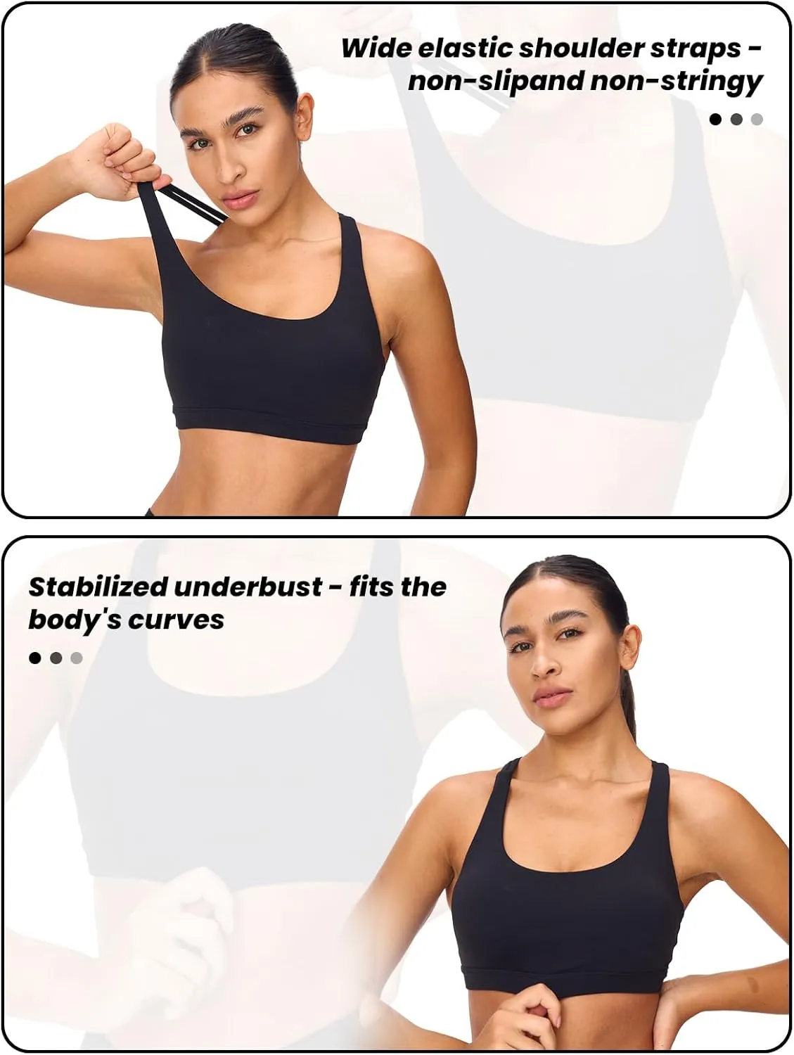 Women's Strappy Sports Bras Light Compression Crop Criss Cross Back Padded Workout Yoga Bra Supportive U Neckline