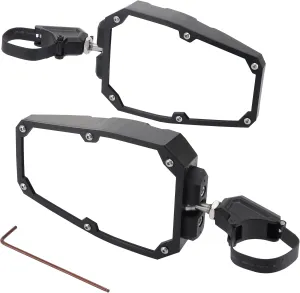 WOOSTAR Side View Mirrors with Clamps Replacement for Polaris RZR 900 1000 Rhino Teryx Mule YXZ Pioneer Gator X3 Shatter Proof UTV Pack of 2