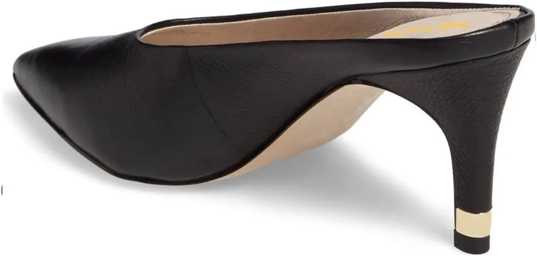 XYD Women Retro Pointed Toe Mid Heel Mules Slip On Clog Sandals Casual Slide Pumps Shoes