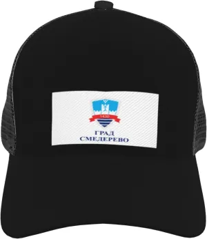 Zastava Smedereva Adjustable Mesh Trucker Baseball Cap Breathable Mesh for Casual Wear Golf Dad Hat for Men, Women Sun Hat Trucker Hat Black