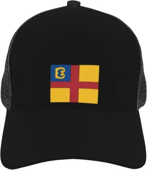 Zastava-Vranja Adjustable Mesh Trucker Baseball Cap Breathable Mesh for Casual Wear Golf Dad Hat for Men, Women Sun Hat Trucker Hat Black